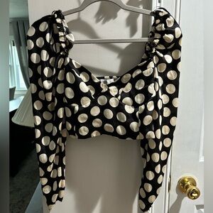 Mango polka dot long sleeve top